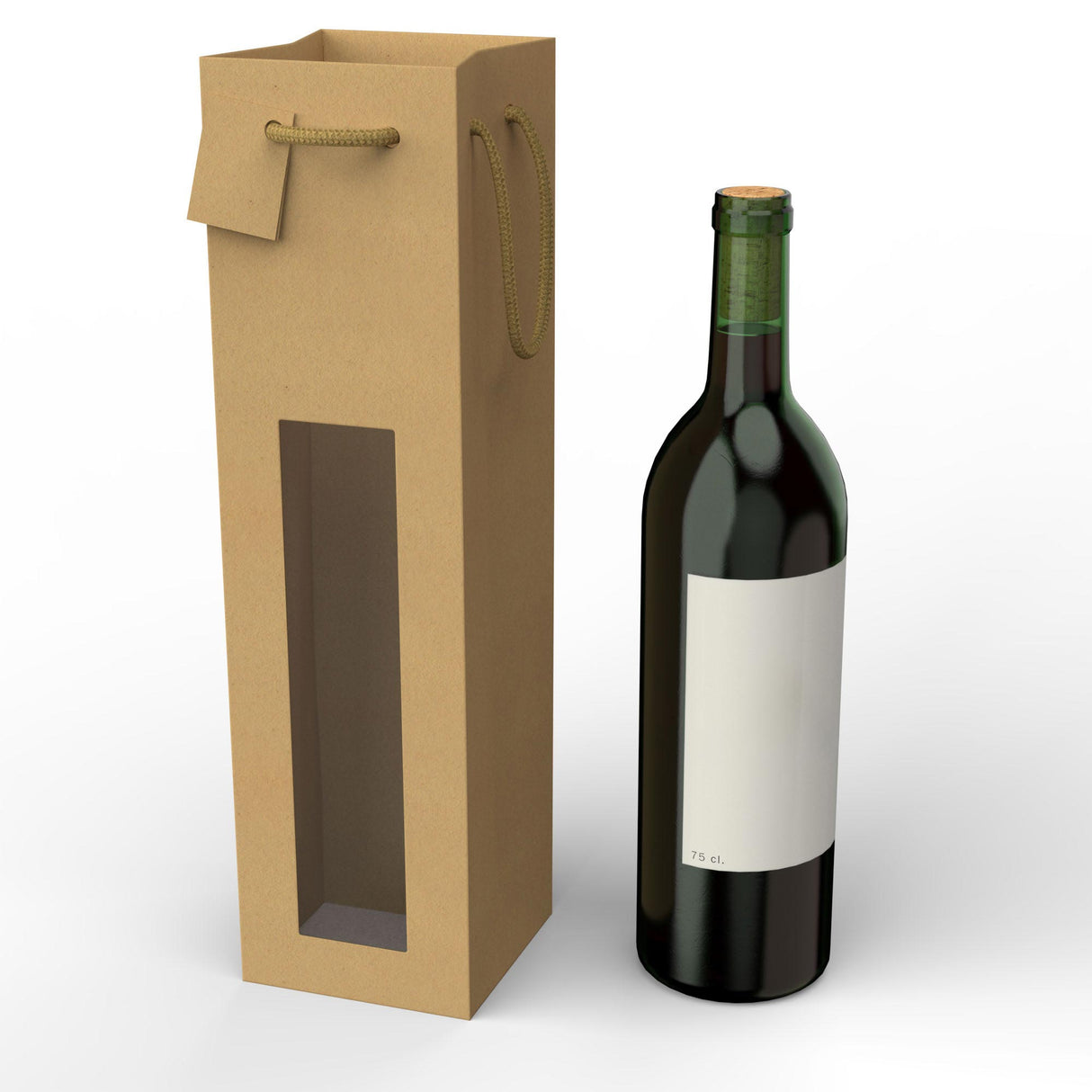 Kraftové papierové tašky na víno (75 cl.)