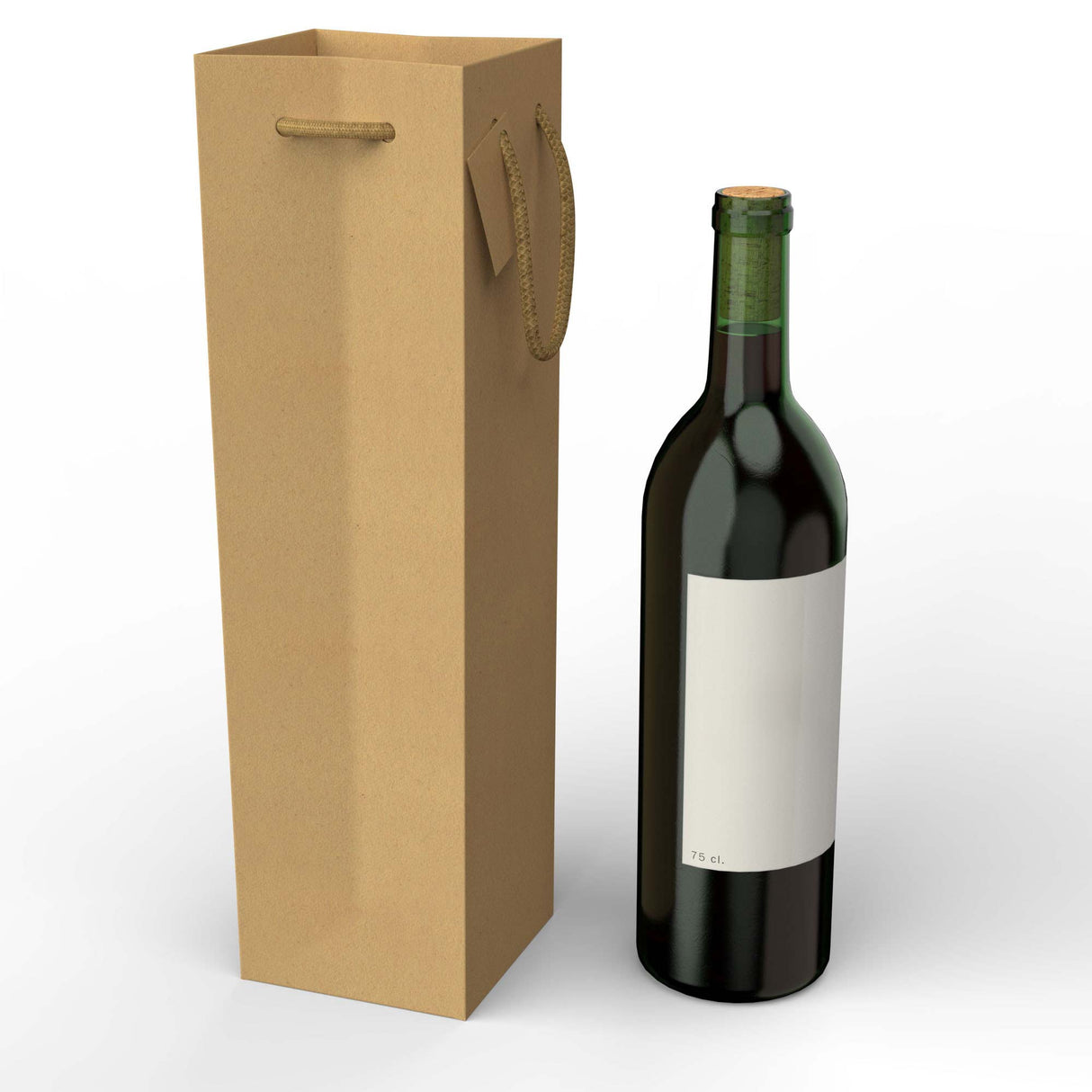 Kraftové papierové tašky na víno (75 cl.)