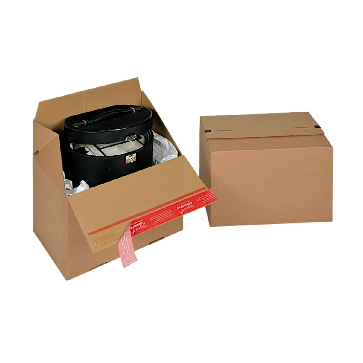 Kartónová krabica so samolepiacim prúžokom na prepravu