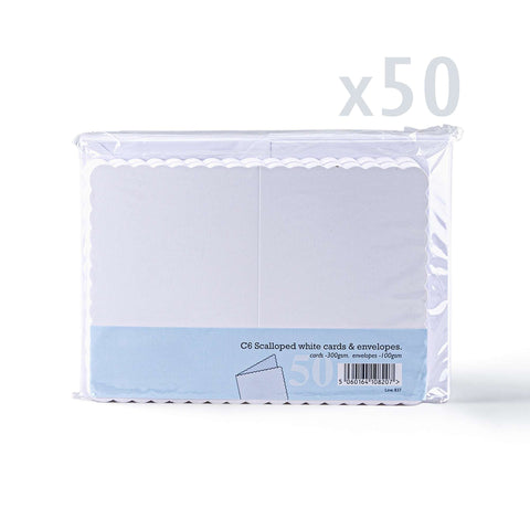 White Scalloped Cards & Envelopes Pack