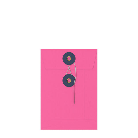 Coloured envelopes with string and washer closure Pink + Navy Blue 162 x 114 mm (C6)