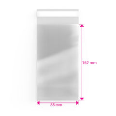 Cello Bags (Non-Header) Clear 162 x 88 mm