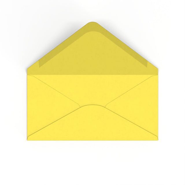 DL Sunflower Yellow British Made Gummed V-Flap Envelope (110 x 220mm)