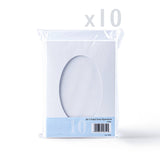 Biele trojité skladacie karty s oválnym výrezom – balenie