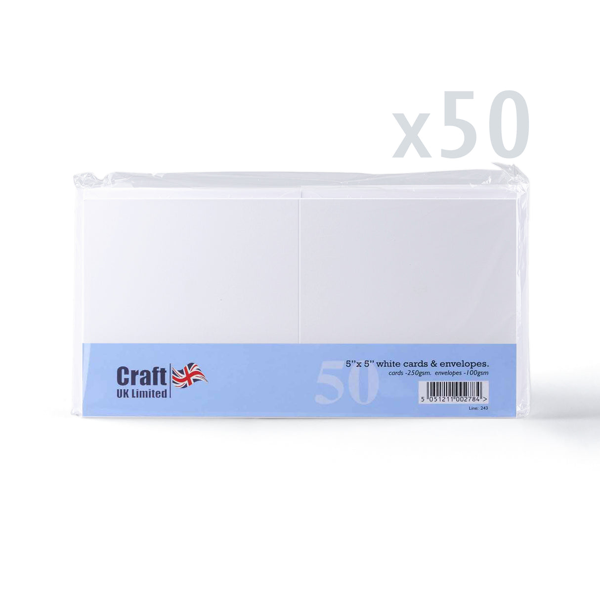 Hladké biele kartičky 250 g/m² a obálky 100 g/m² – balenie