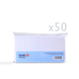 Hladké biele kartičky 250 g/m² a obálky 100 g/m² – balenie