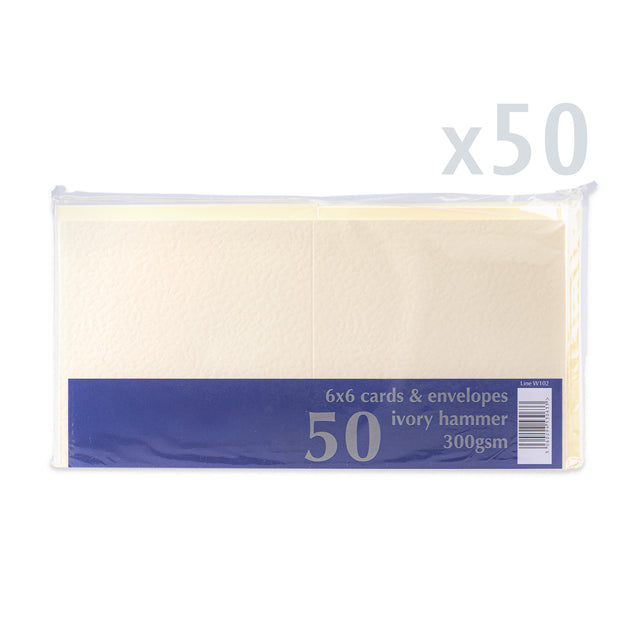 Hammered Cards & Envelopes Pack Ivory 155 x 310 x 30 mm
