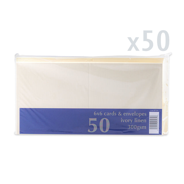 Linen Cards & Envelopes Packs Ivory 155 x 310 x 30 mm