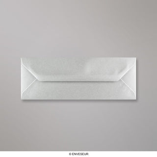 80x215 mm Strieborná metalická obálka
