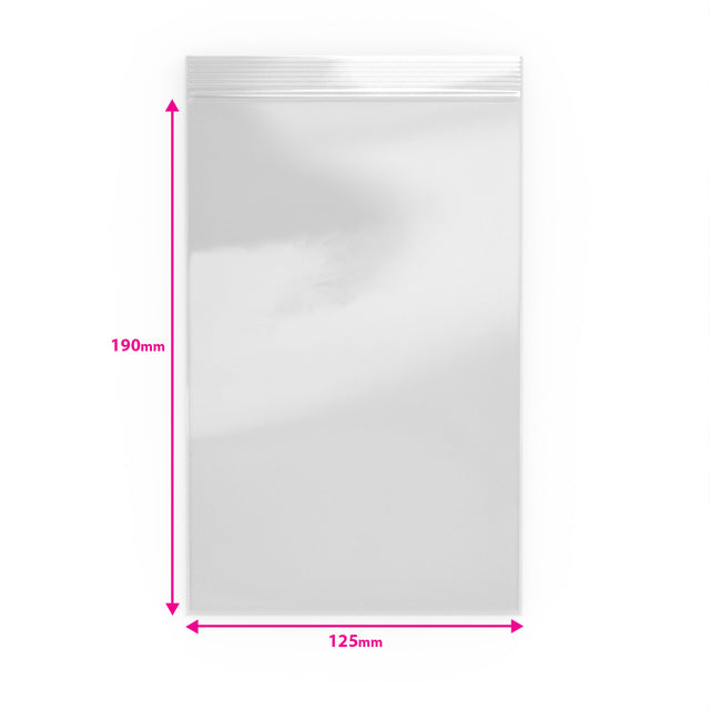 Grip Seal Bags Clear 190 x 125 mm