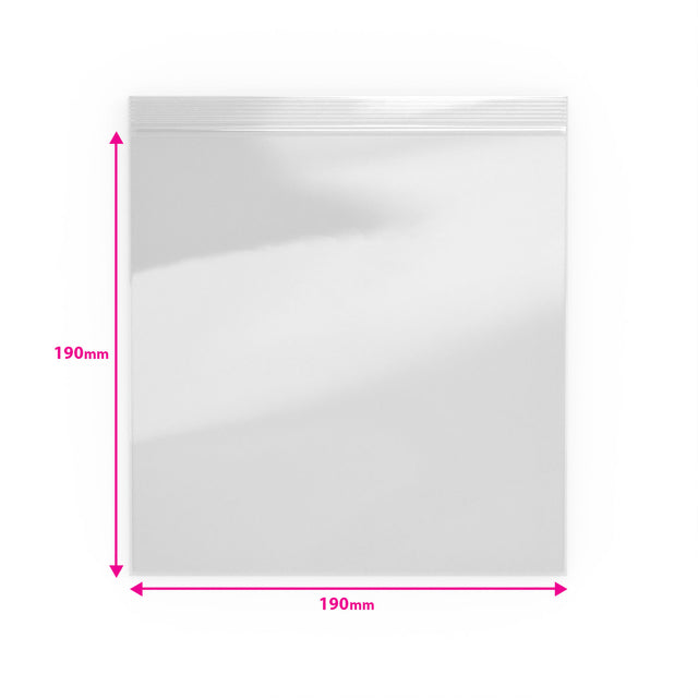 Grip Seal Bags Clear 190 x 190 mm