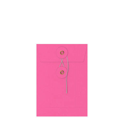Coloured envelopes with string and washer closure Pink 162 x 114 mm (C6)