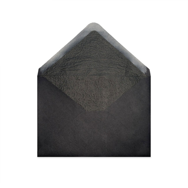 Paper Lined Envelopes Black + Black Fancy Paper 114 x 162 mm (C6)