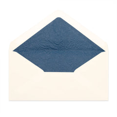 Paper Lined Envelopes Ivory + Blue Fancy Paper 110 x 220 mm (DL)