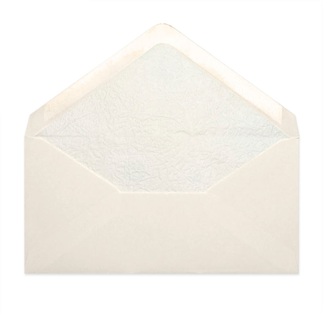Paper Lined Envelopes Ivory + White Fancy Paper 110 x 220 mm (DL)